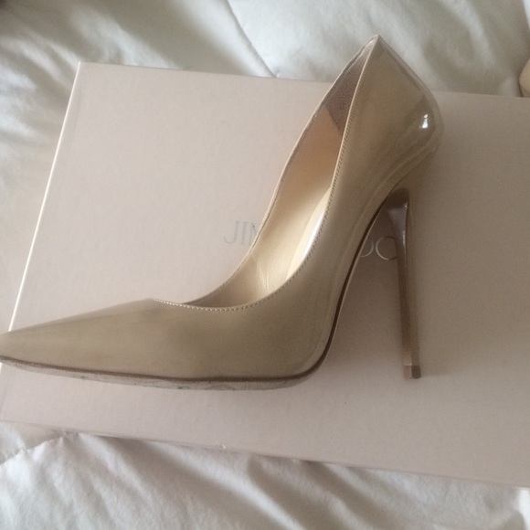Jimmy Choo Shoes - Jimmy Choo Anouk Patent Leather Nude heels