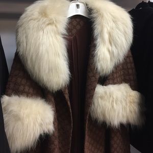 Vintage fox trimmed coat