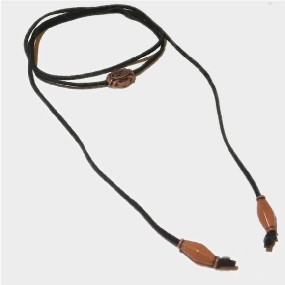 Burnt Orange Black Suede Wrap Choker! NEW!