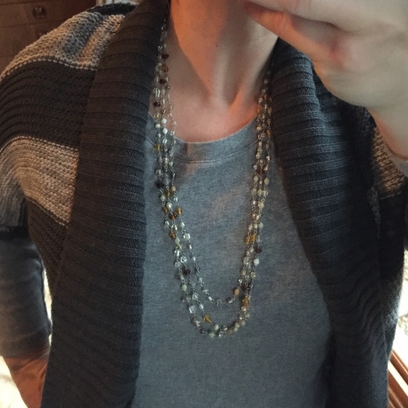 3 Strand Necklace Multi Colored Beads - Picture 1 of 3