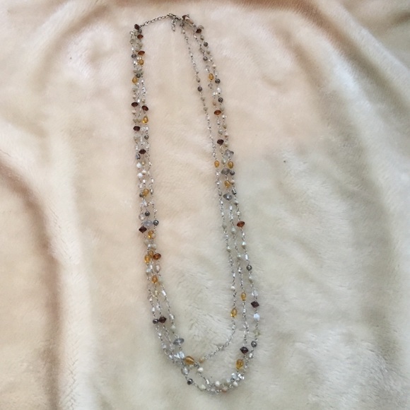 3 Strand Necklace Multi Colored Beads - Picture 2 of 3