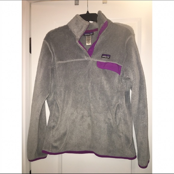 Gray and purple Patagonia pullover