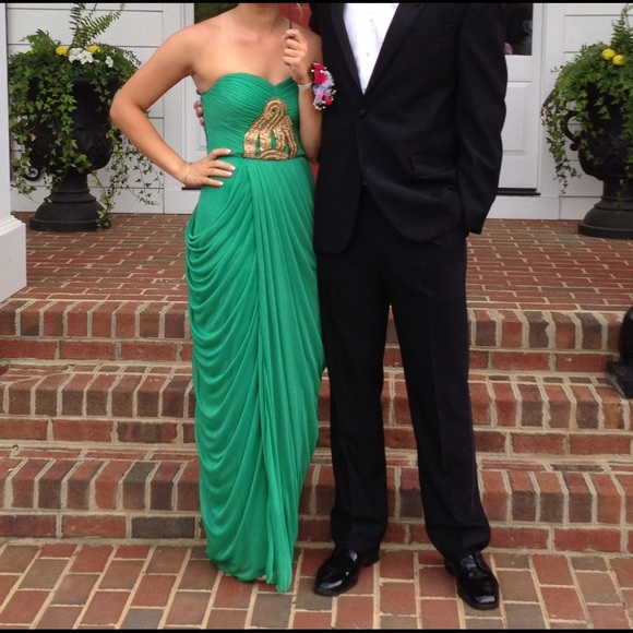 Emerald Green Prom / Military Formal Gown - Picture 1 of 3
