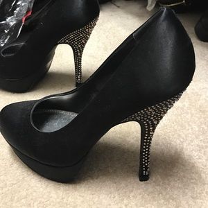 Black high heel shoes
