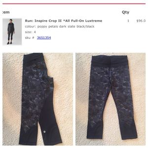 Lululemon Run: Inspire II leggings