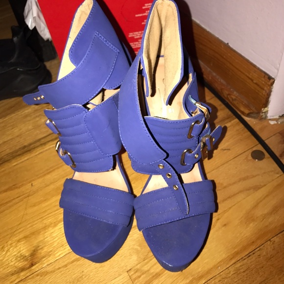 Blue Platform Heels
