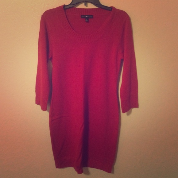 Simple Red Sweater Dress