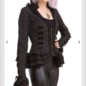 Spin doctor ruffle steam punk jacket hot topic