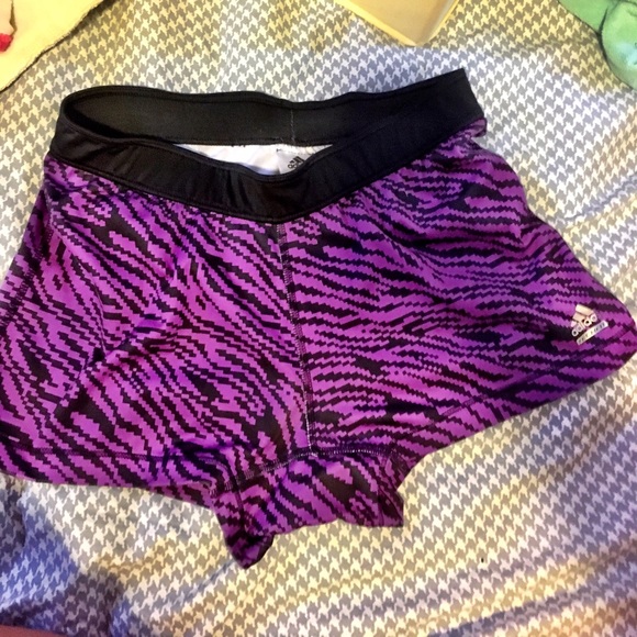Black and purple zebra adidas spandex