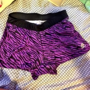 Black and purple zebra adidas spandex