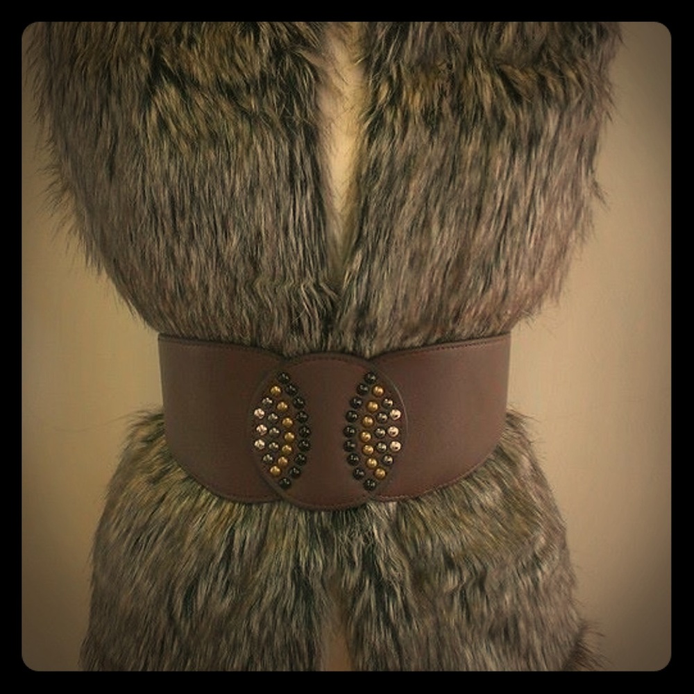 Dark brown wide belt