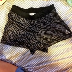 Black and white zebra adidas spandex