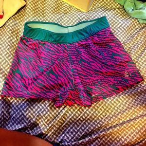Turquoise and pink zebra adidas spandex
