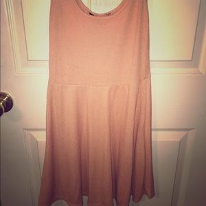Coral pink casual knit dress