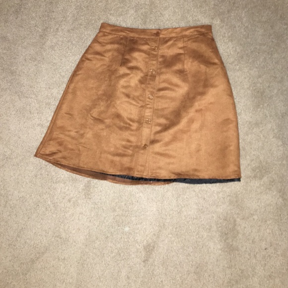 High waisted suede skirt