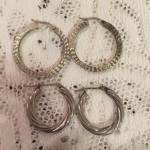 2 Pairs Sterling Silver Earrings