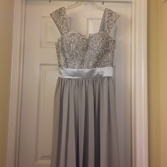 Beautiful beaded silver dress