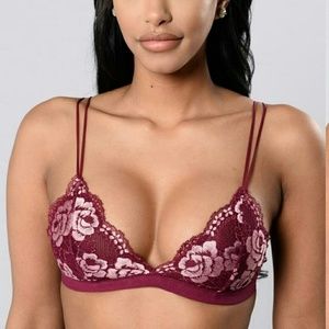 NEVER WORN Burgundy Lace Bralette