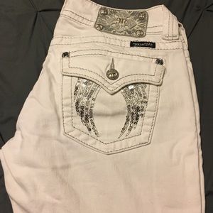 Size 29 white angel wing miss me jeans