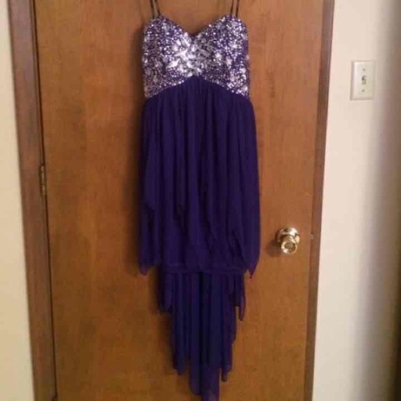 Purple jeweled prom homecoming party dress - Picture 2 of 4