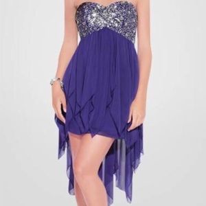 Purple jeweled prom homecoming party dress