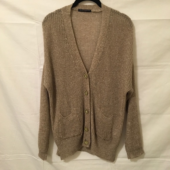 Brandy Melville Sweaters - Brandy Melville Sand Wool Linen Knit Cardigan