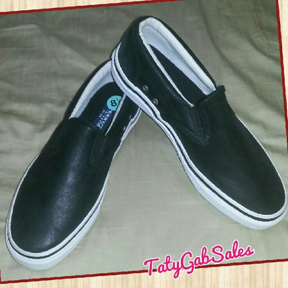 *SOLD* Sperry Striper Leather Slip-On in Black - Picture 2 of 4