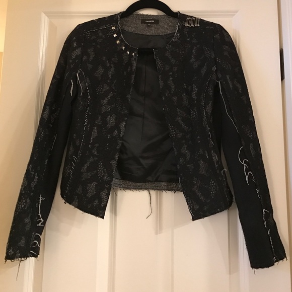 Express tweed jacket with lace overlay. Size xs