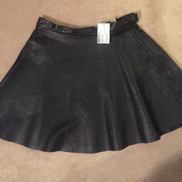 American apparel lambskin leather circle skirt