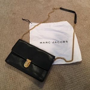 Marc Jacobs black leather cross body bag