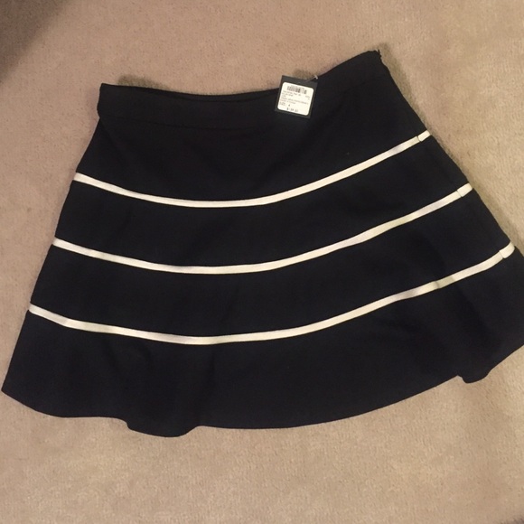 Club Monaco black and white stripped circle skirt!
