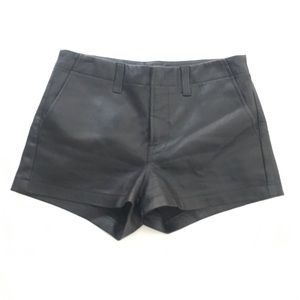J Brand Lola Leather Shorts Black