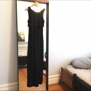 ALC Layered-Top Cutout Maxi Dress, Black