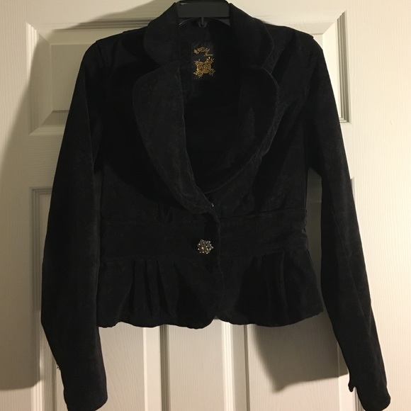 Black corduroy blazer, pattern design! Size S