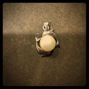 Pearl and Dolphin Charm