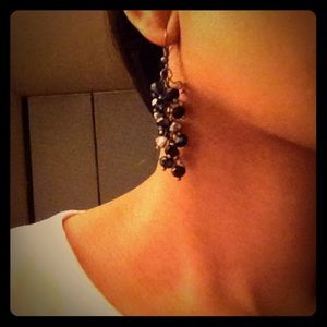 Black crystal earrings
