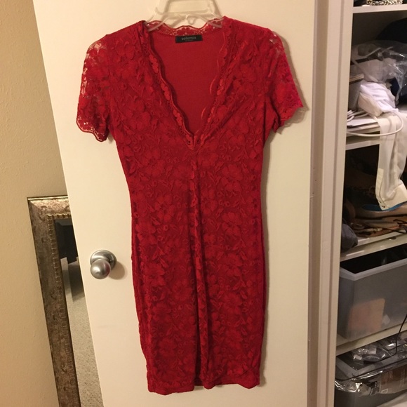 Lulu's red lace body on dress