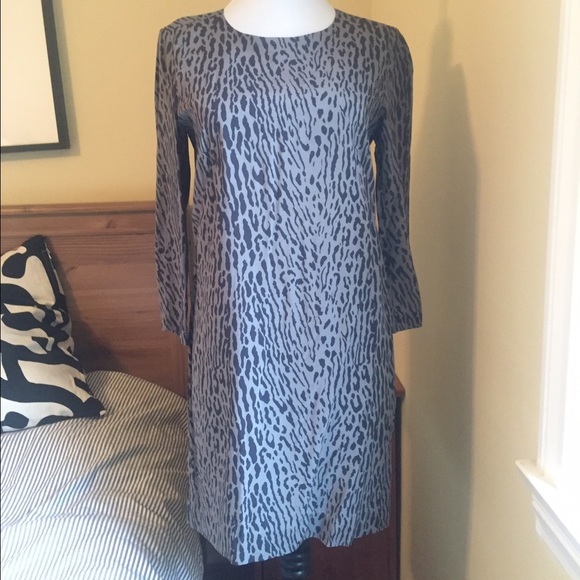 Gap Gray/Navy Leopard Shift Dress