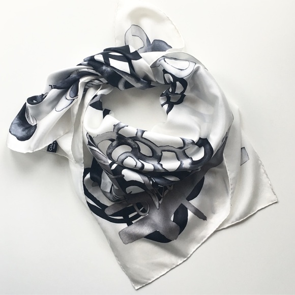 Chanel Camelia Silk Square Scarf