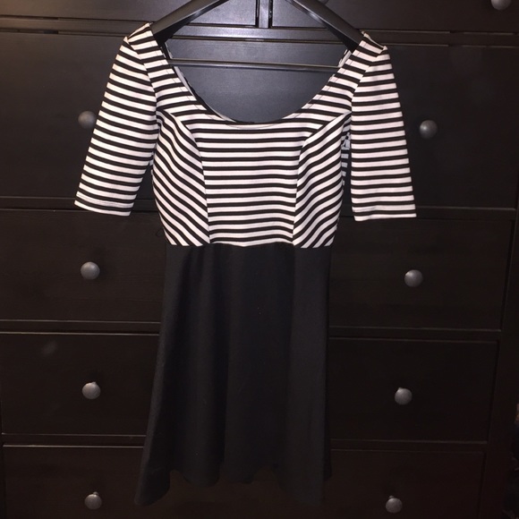 B&W striped skater dress