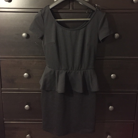 Black peplum dress