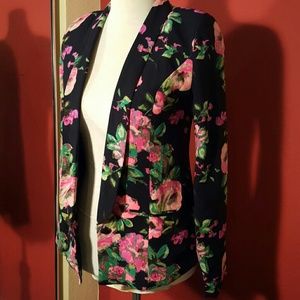 Women's Misguided Black Floral Blazer Size 6