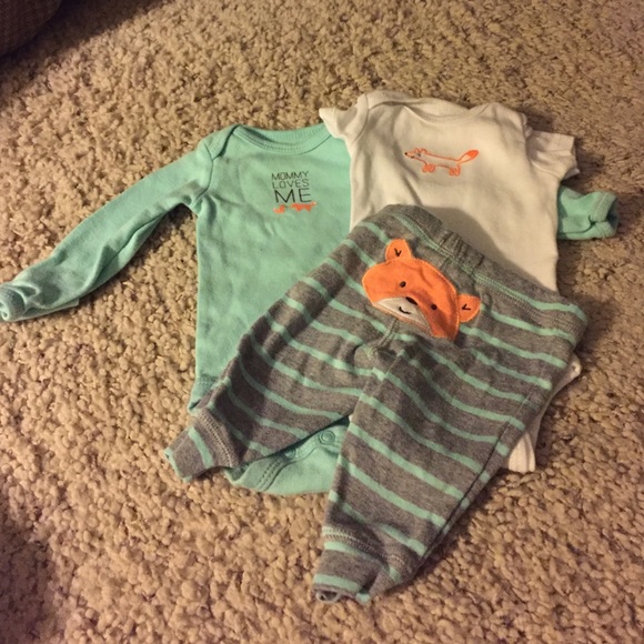 Mommy loves me fox matching set