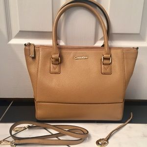 Calvin Klein Small Tan Leather Tote
