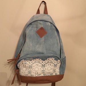 Claire's Jean and Lace Backpack.