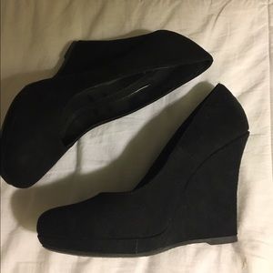 Black Suede Wedges from fab'rik