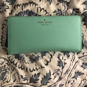 Kate Spade Blue Wallet - Year Old Pretty Good Con.