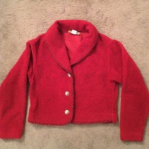 Red fleece jacket