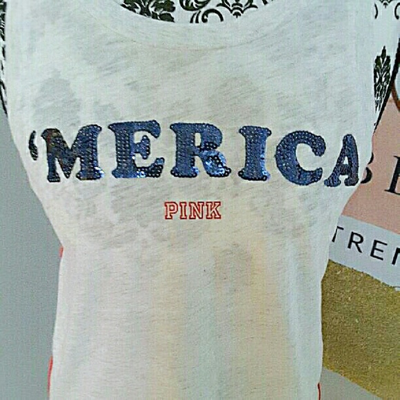 Victoria's Secret PINK Merica Bling Sequin Tank - Picture 2 of 4