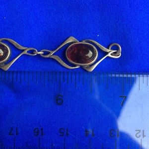 Vintage 925 silver amber bracelet
